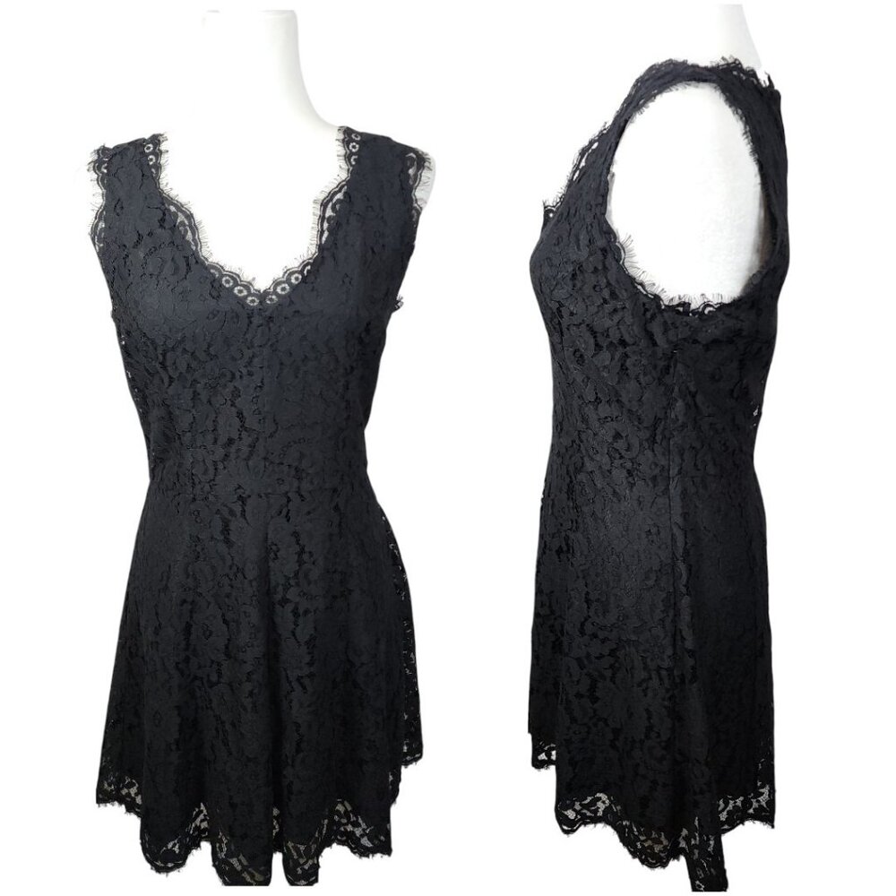 Joie Nikolina Black Lace Cocktail Party Mini Dress Size Medium - Picture 6 of 16
